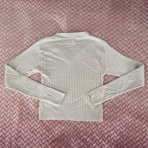 NEW BP Reagan Rib White Crop Sweater Womens Size XXS - Picture 9 of 10